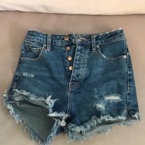 Free people CRVY high waisted denim shorts